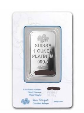 1 Ounce Platinum Bar in Sealed Assay Card